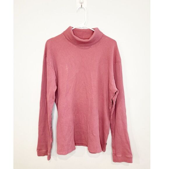 Saturdays New York City Sweaters - Saturdays New York City pink ribbed knit turtleneck sweater pink